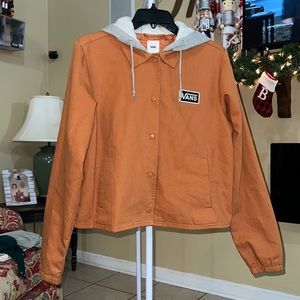 Vans burnt orange jacket with hood. Size M